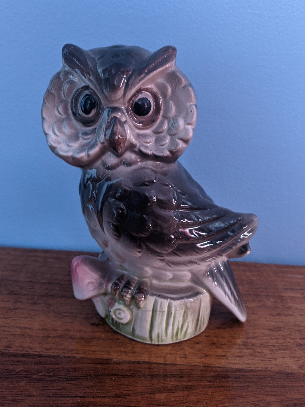 Vintage Japan * Ceramic Owl With Mushroom Piggybank 🍄 🦉